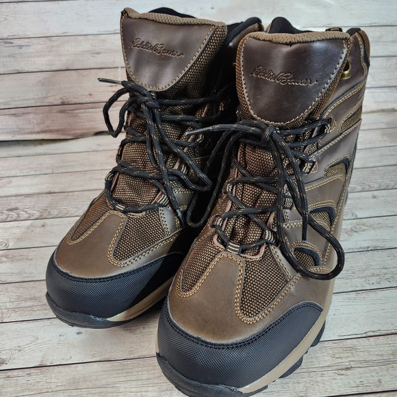 Eddie Bauer Men's Fairmont Hiking Boots Leather Waterproof - Brown Sz 12 - Picture 2 of 12
